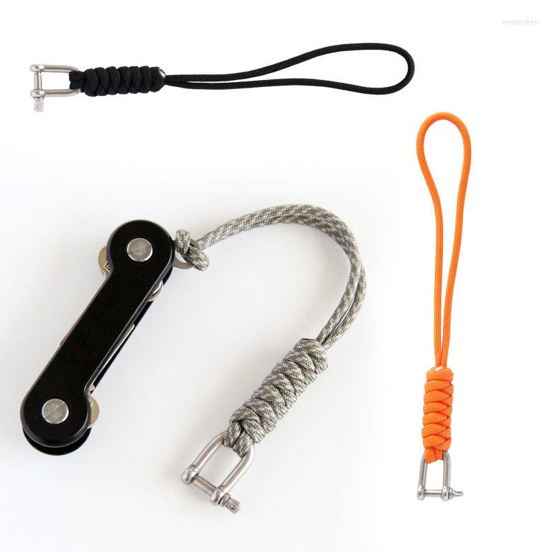 

Outdoor Gadgets 2PCS Handmade Paracode Braided Tactical Knife Gear Lanyard With Stainless Steel Shackle Keychain Parachute Cord Rope