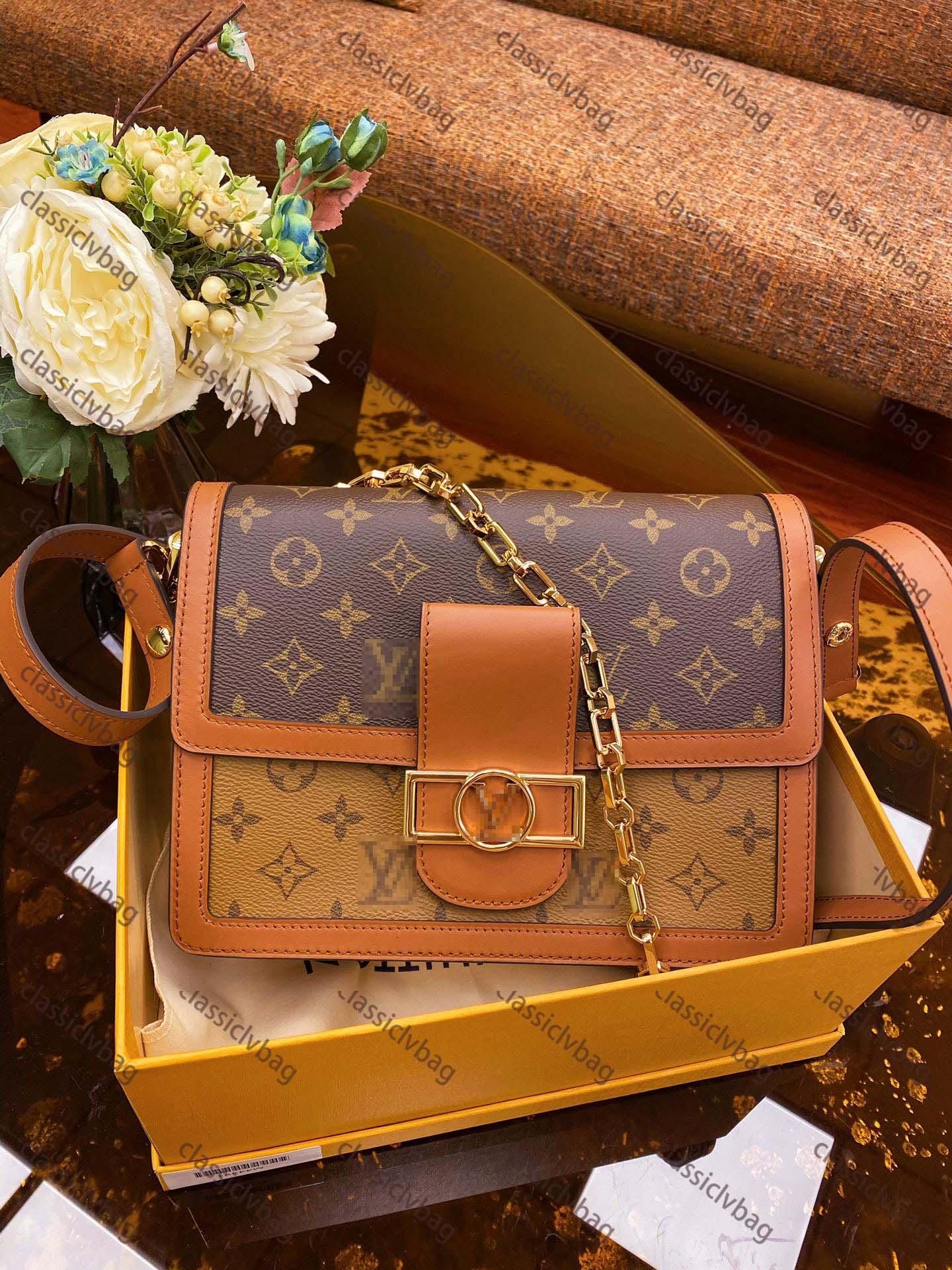 

GGs Louiseity 1 Viutonity LVS YSLitys Shoulder Bags DAUPHINE Fashion Chain Handbags Crossbody Women Luxurys Leather Hobo Totes Messenger Bag Wallet, 25cm