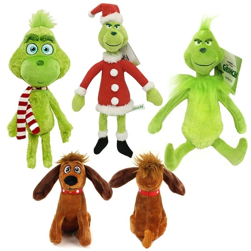 

2023 How the Grinch Stole Plush Toys Max Dog Doll Soft Stuffed Cartoon Animal Peluche for Kids Christmas Gifts 0926