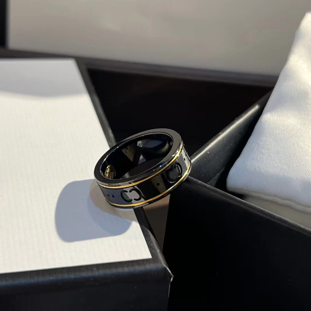 

Luxurys designers ring with clear lettering fine workmanship full personality engagement jewelry gold and silver Wedding Party Couple gifts rings for women nice