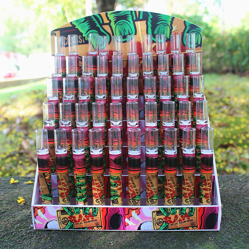 

Smoking RAW Style Glass Cigarette Bat One Hitter Pipe Colorful OG Glass Tubes For Tobacco Hand Pipes 4Inches Hookah Accessories With Display