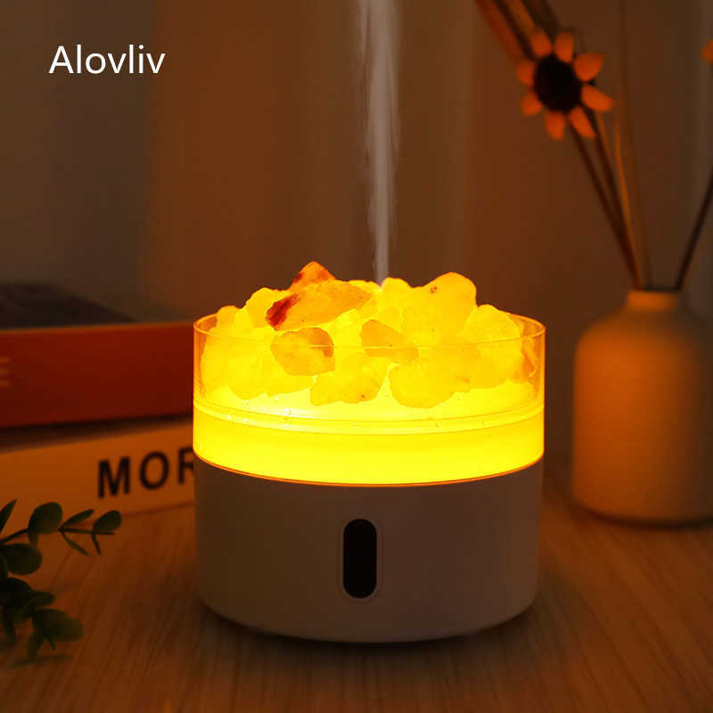 

Humidifiers Dome Cameras 220ml Salt Stone Aroma Diffuser For Home USB Air Humidifier Ultrasonic Mist Maker with Light Mini Office Desktop Air Purifier T220924
