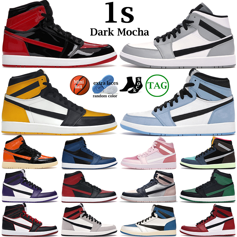 

Basketball Shoes for men women 1 1s Taxi University Blue Bred Patent Chicago Dark Mocha Grey Fog Hyper Royal Pine Green Twist mens trainers sneakers GAI, 31