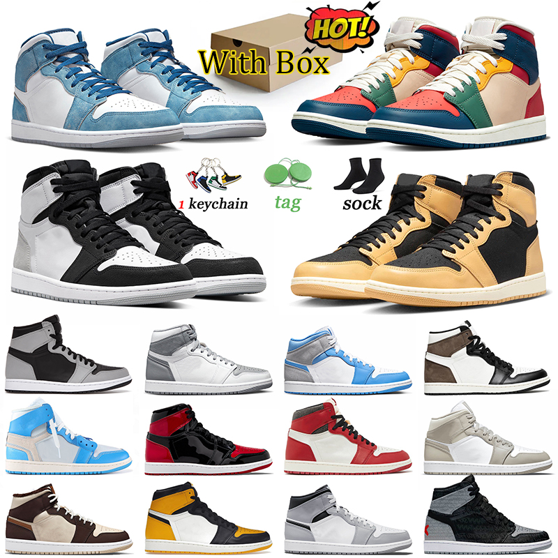

1s Trainers Jorda 1 Jumpman Basketball Shoes High OG Heirloom Offs White Men Women Yellow Toe Denim Sports French Blue Fire Red Jordens Multi Color Designer Sneakers, A5 grey camo 36-46