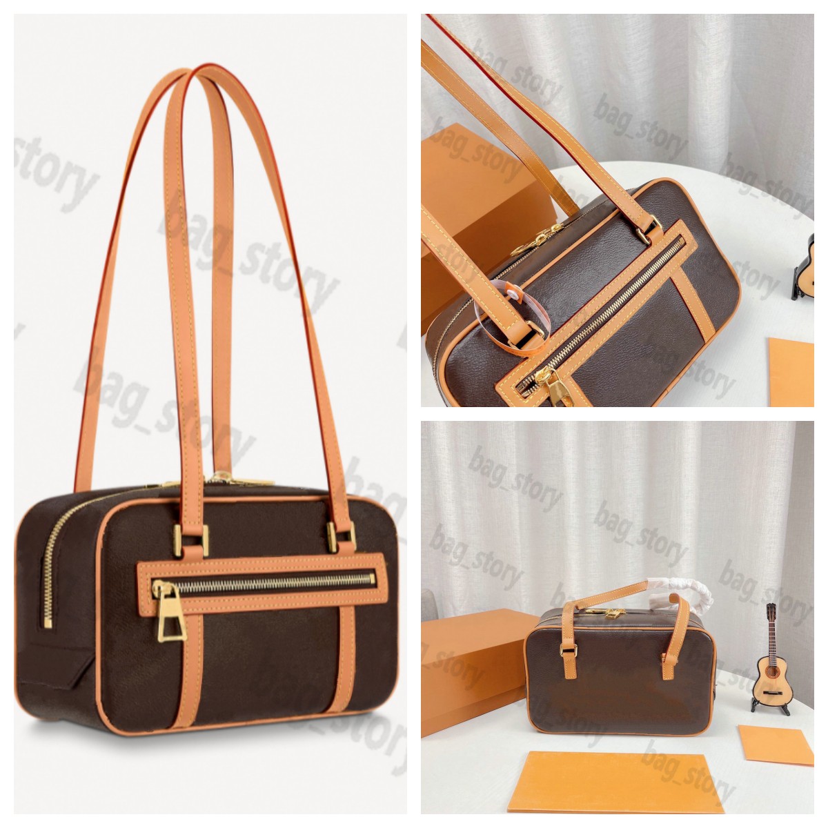 

Lady Cite Bag Women Long Handle Handbag M46321 Classic Monograms Canvas Designer Front Zipper Pocket Flap Retangular Messenger Hobo Vintage Cross Body Casual Tote