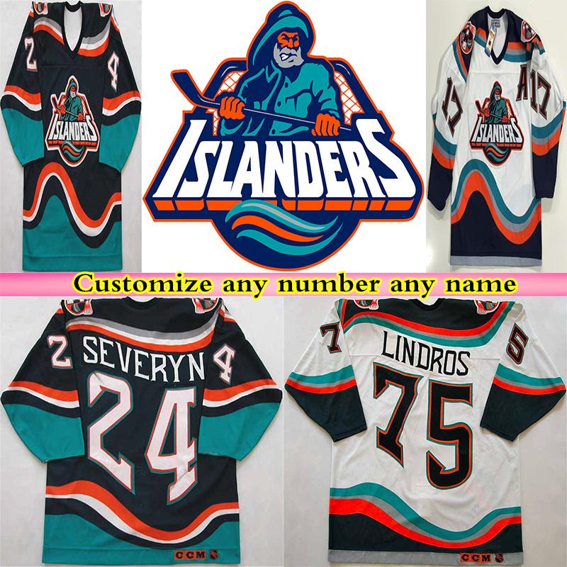 

College wear 1995 Retro New York Islanders Fisherman CCM Jersey Hockey Wendel Clark Brett Lindros Zdeno Chara Bertuzzi Navy Blue White Alter, White fishermen