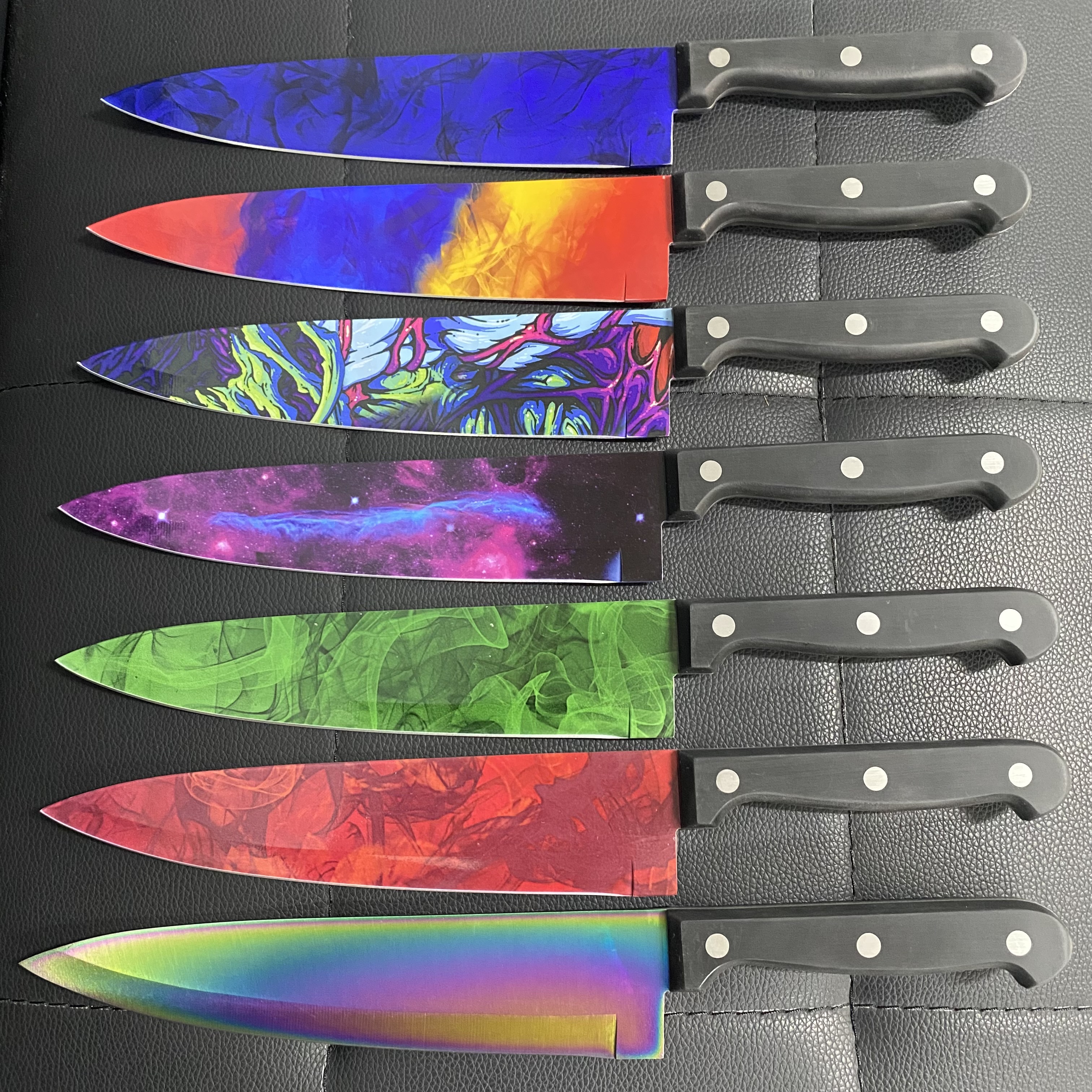 15&quot; Inch Chef Knifes CSGO skins real knife fade galaxy hyper beast Vegetable Meat Kitchen Knives 440C Stainless Steel Meat Cleaver Slicer Sh-image-806604742