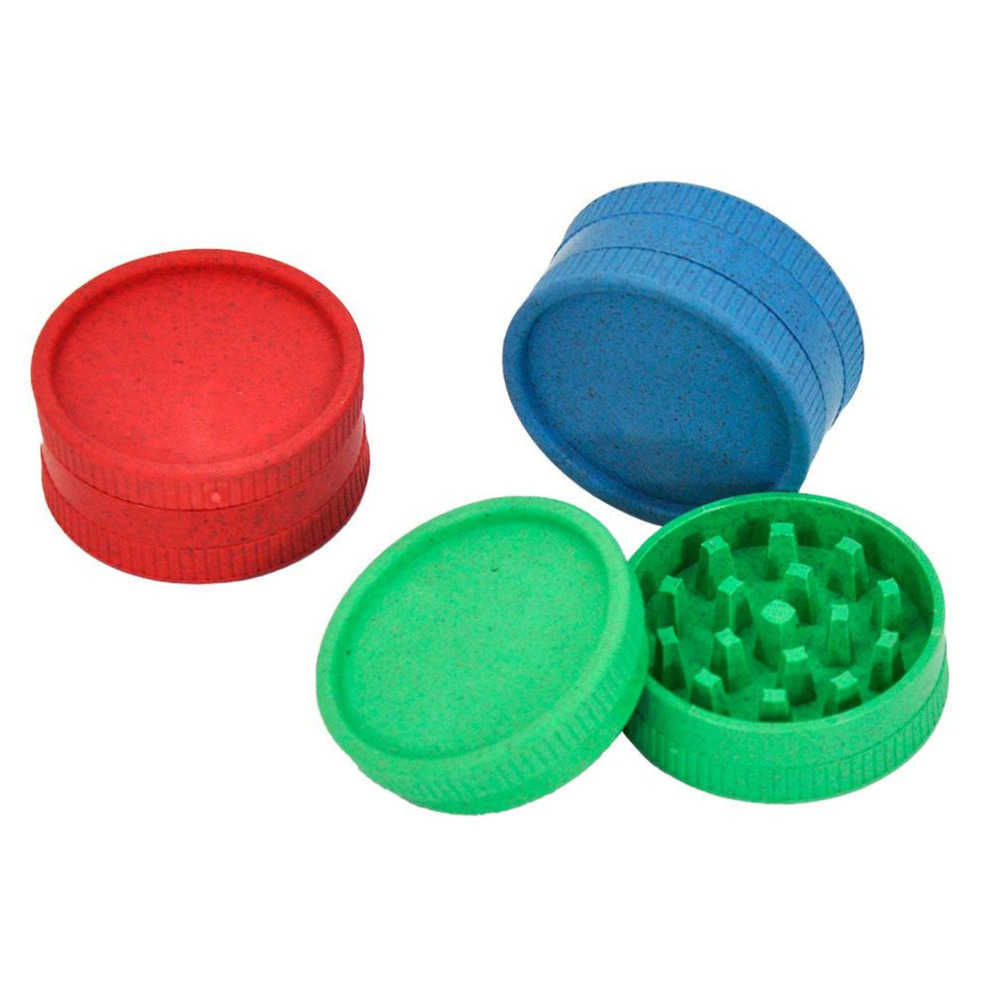 

Portable 40MM Smoking Accessories two layers Degradable Plastic Grinder of 5 colors Cigarette Smoking Container Grinders