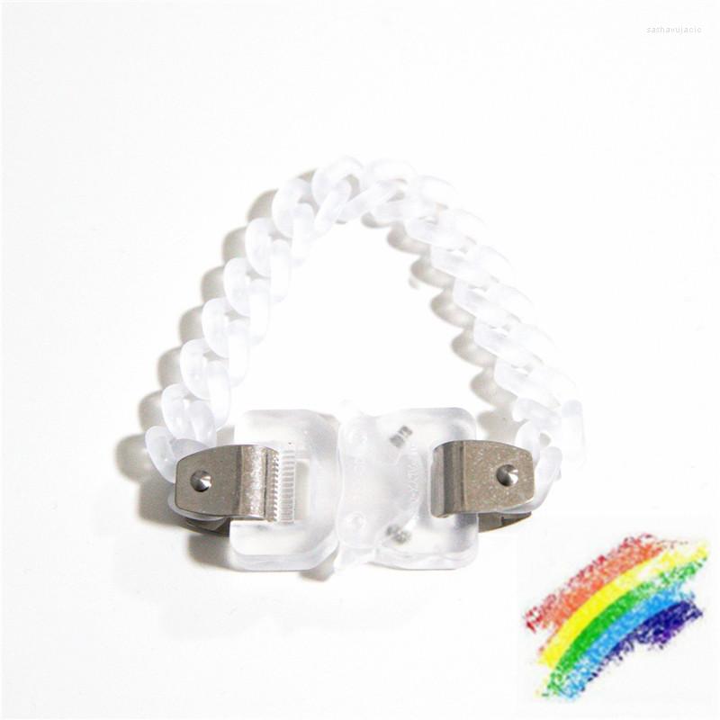 

Link Bracelets PC 1017 ALYX 9SM Bracelet Men Women Steel Transparent Metal Buckle