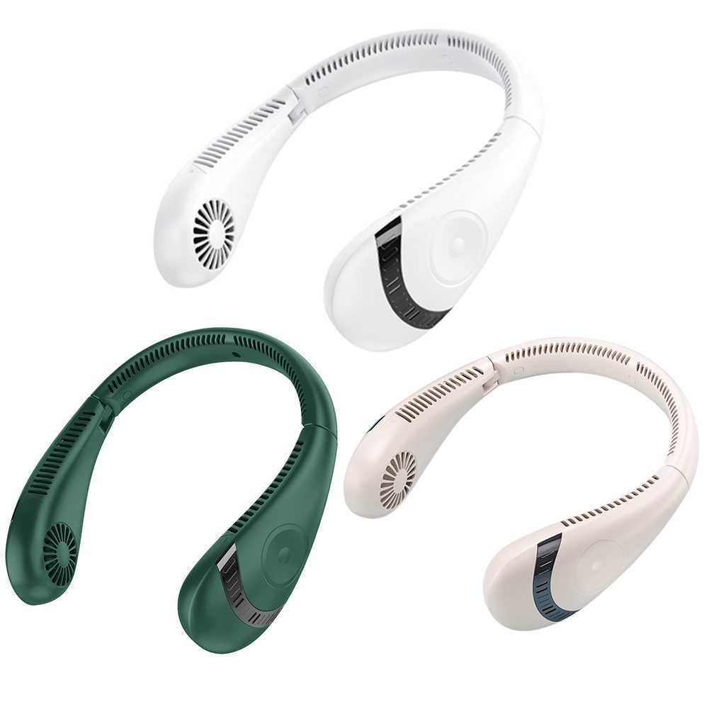 Electric Fans 5000mAh Summer Hanging Neck Fan 3 Gears Adjustable Leafless Mute Gym Sports Personal Neckband Fans Cooling Appliances T220924-image-806862533