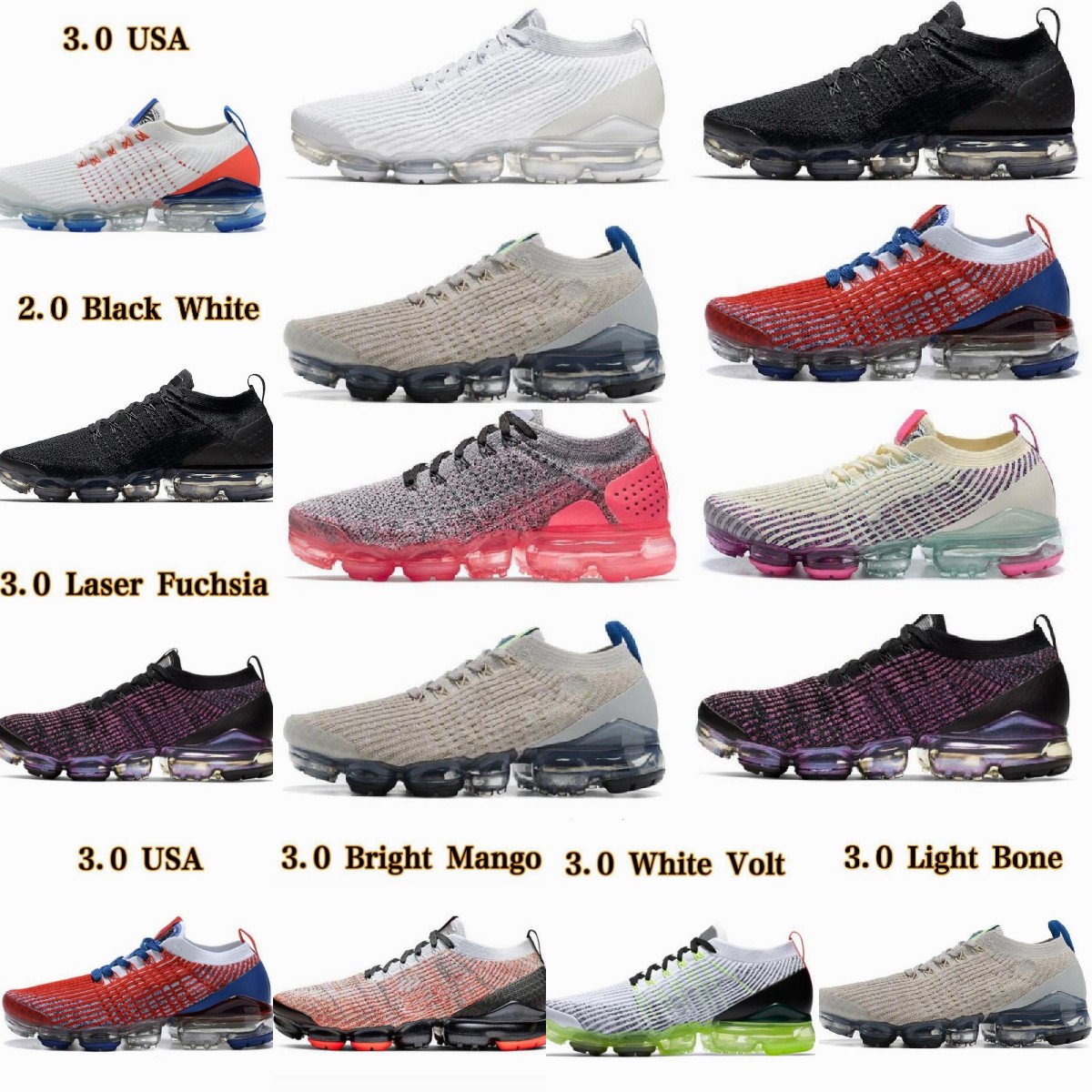 

Breathable Running Shoes Trainers Sneakers Triple Black White Noble Red Blue Furry Designers Luxurys Fly Knit 3.0 Womens Mens Vapourmax Plus, M4