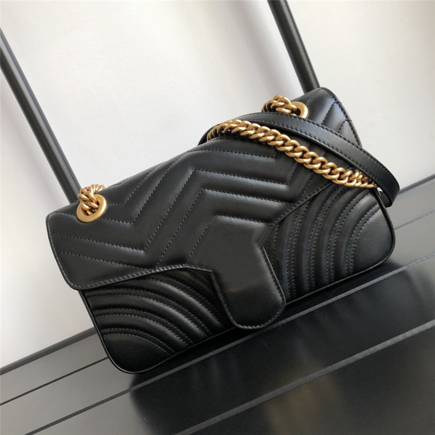 

7A Top Designer bags Heart Shaped Golden Chain bag 443497 One Shoulder Messenger Underarm Fashion Classic Women's Genuine Leather bag Wave Pattern Luxury Custom made, Box