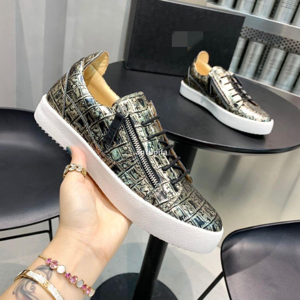 

Casual shoes Real leather Sneakers men shoes chaussures de designer Loafers martin Frankie The crocodile grain d GIUSEPPEs ZANOTTIES XxC