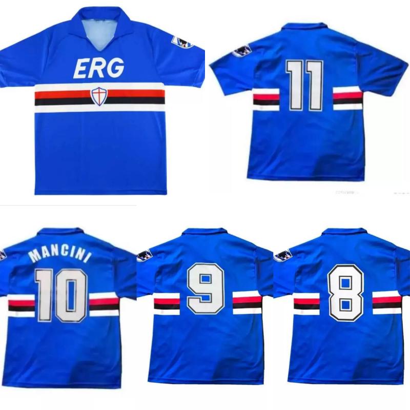 

90 91 92 Retro soccer jerseys Sampdoria 1990 1991 1992 Lombardo Mancini UC Sampdoria vintage classicVialli Cerezo Attilio MAN jersey football shirt, 90/92 home