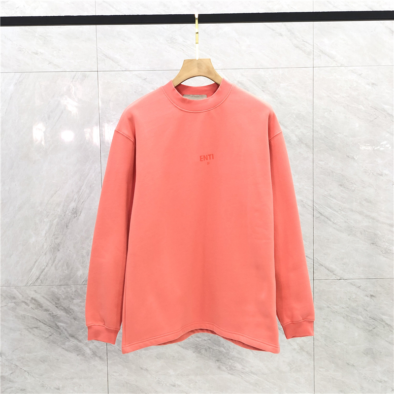 

2022 Autumn Winter Flocking Printing Letter Logo Hoodie Skateboard Fleece Warm Round Neck Sweathirt, Red