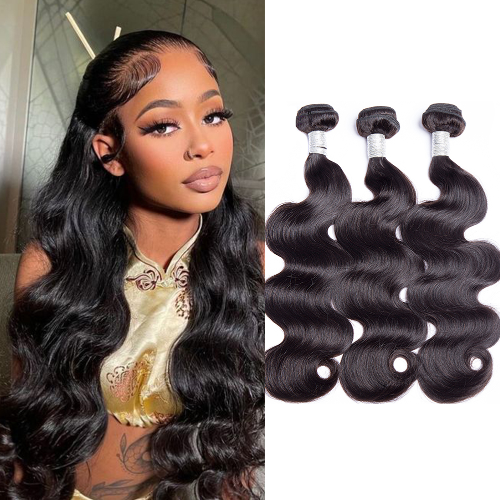 

11A Virgin Human Hair Bundles Body Wave Brazilian Remy Hair Extensions Weaves Full Head For Black Women One Donor Greatremy 12-40inch
