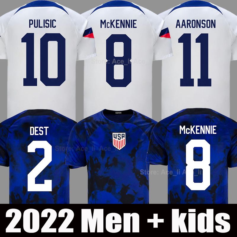 

2022 PULISIC USA AARONSON soccer jersey men kids kits 22 23 world united states cup football shirt America top thailand quality REYNA McKENNIE DEST Fans Player, 2022 kids home