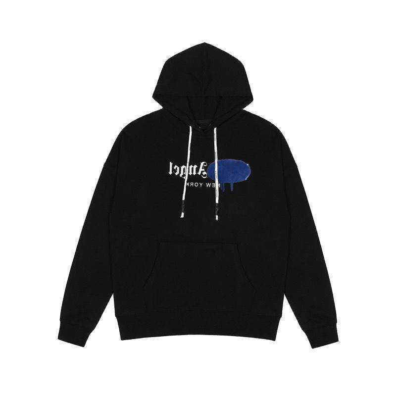 

2022 Fashion Brand Hoodie Autumn And Winter High Street Men And Women Spray Graffiti Sweatshirts Black And Blue, Black orange collapse