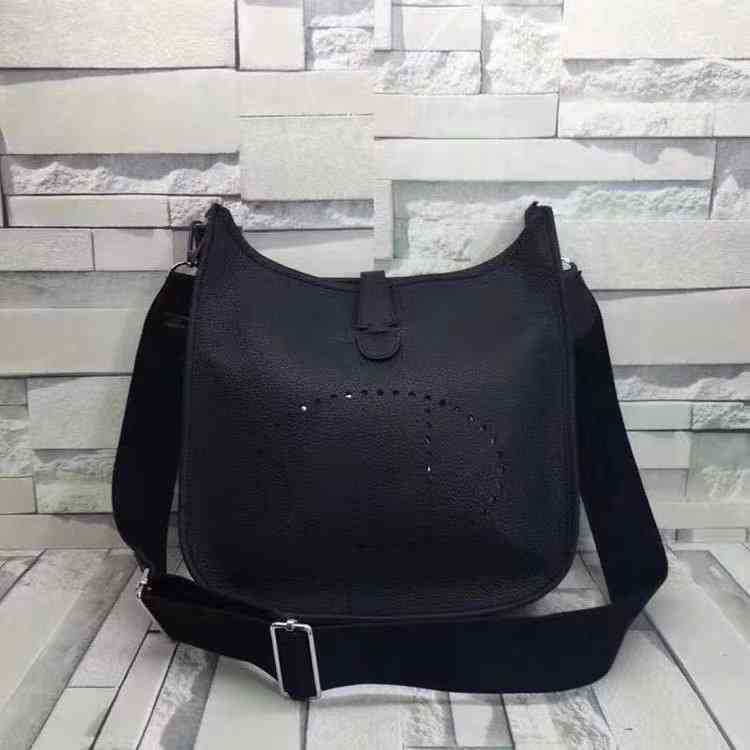 

Herme Bag Evelyns Original Edition Women Handbags Women's H's 2023 Leather Hollowed Out Niche Design Large Capacity Single Shoulder Satchelh, Black