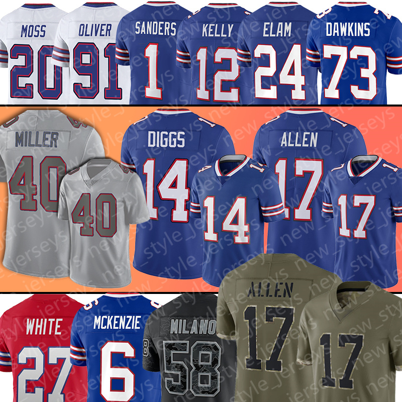 

Buffalo17 Josh Allen Football Jerseys Bills Stefon Diggs Kaiir Elam Von Miller Poyer Micah Hyde Gabriel Marquez Dion Dawkins Jamison Crowder Matt Milano, Men(bi er)