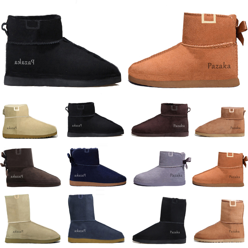

Women Boots Triple Black Chestnut Purple Pink Navy Grey Fashion Classic Knee Ankle Short Snow Boot Woman Ladies Keep Warm Designer Booties Shoes 36-41 GAI, Color#1