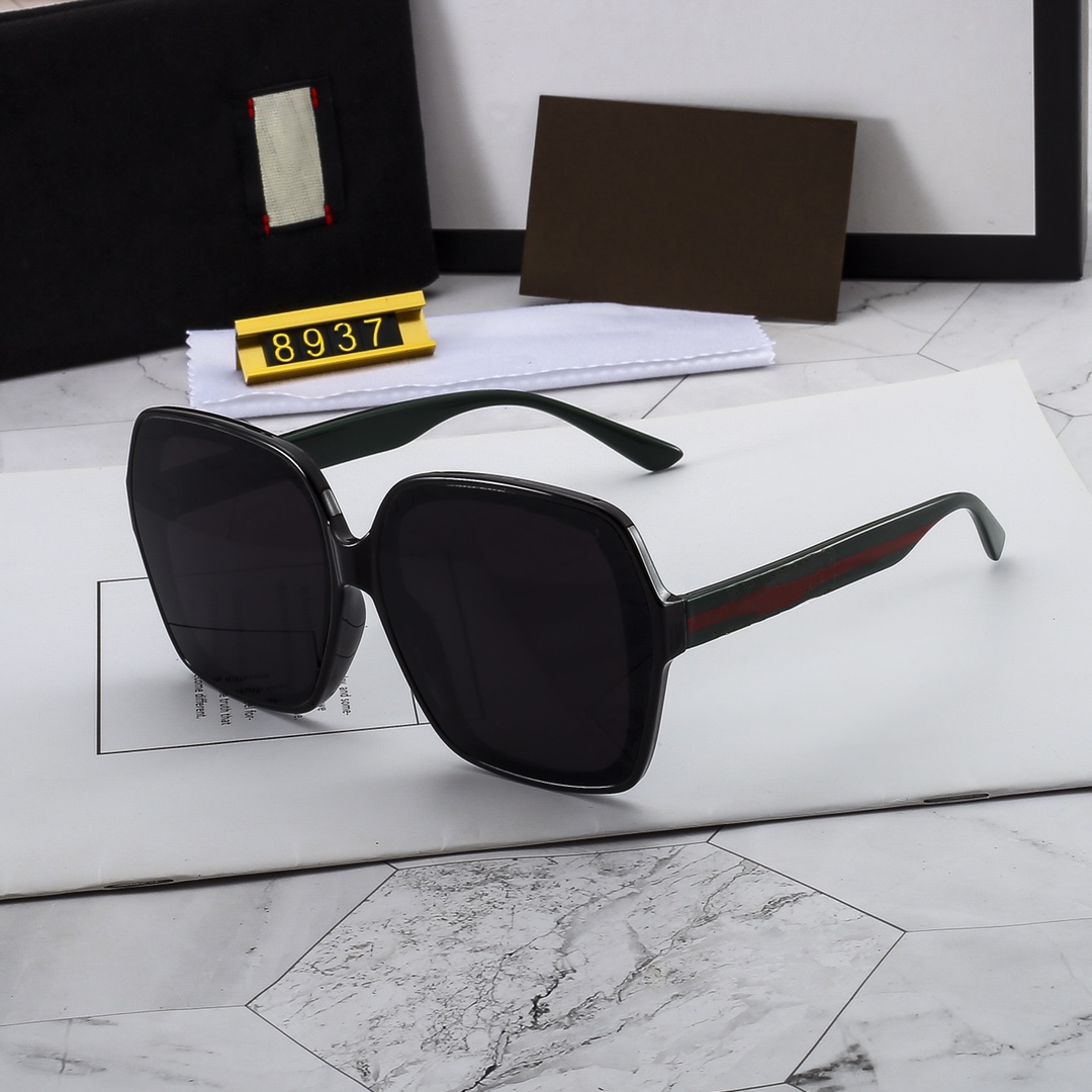

Women's Sunglasses Oversized Black Square 2022 Fashion Shades Womens Brand Designer Big Frame G Sun Glasses Men UV400 Oculos 8937