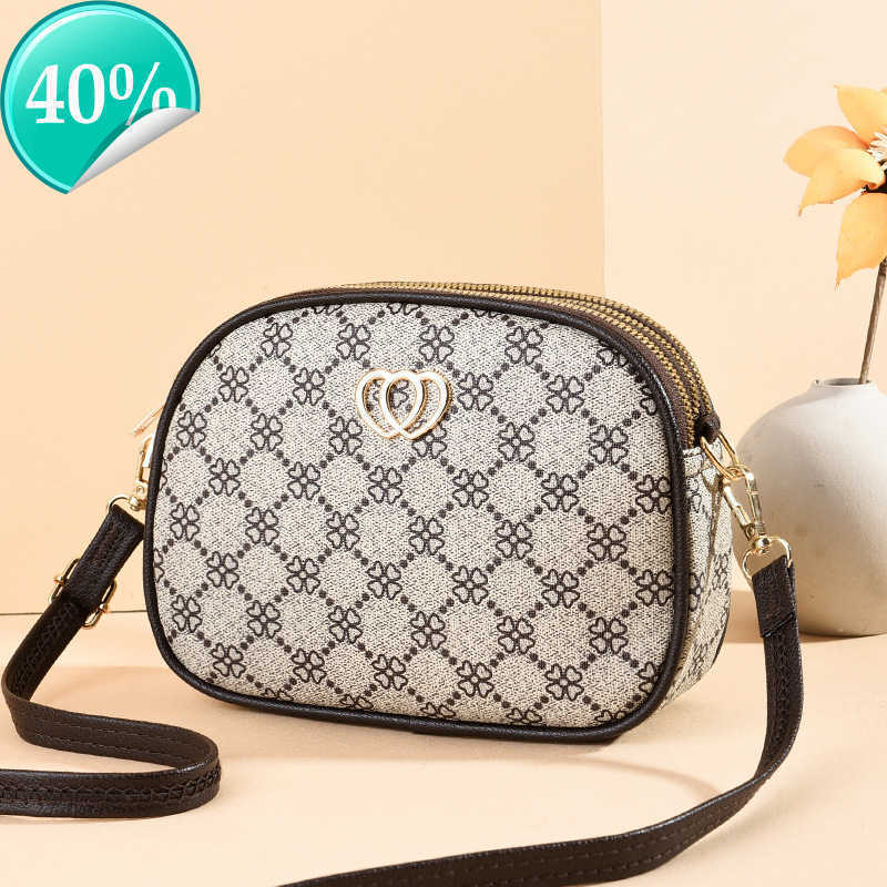 

Evening Bags Designer Women's Handbags Three Layer Zipper Small Round Bag Single Shoulder Msenger Middle-aged and Elderly Mothers' Grocery Change Purse, Large letters