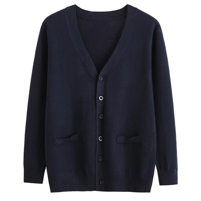 Chandails pour hommes cardigan coréen pull pour hommes haut en tricot vêtements bleu marine à manches longues col en v surdimensionné veste mante