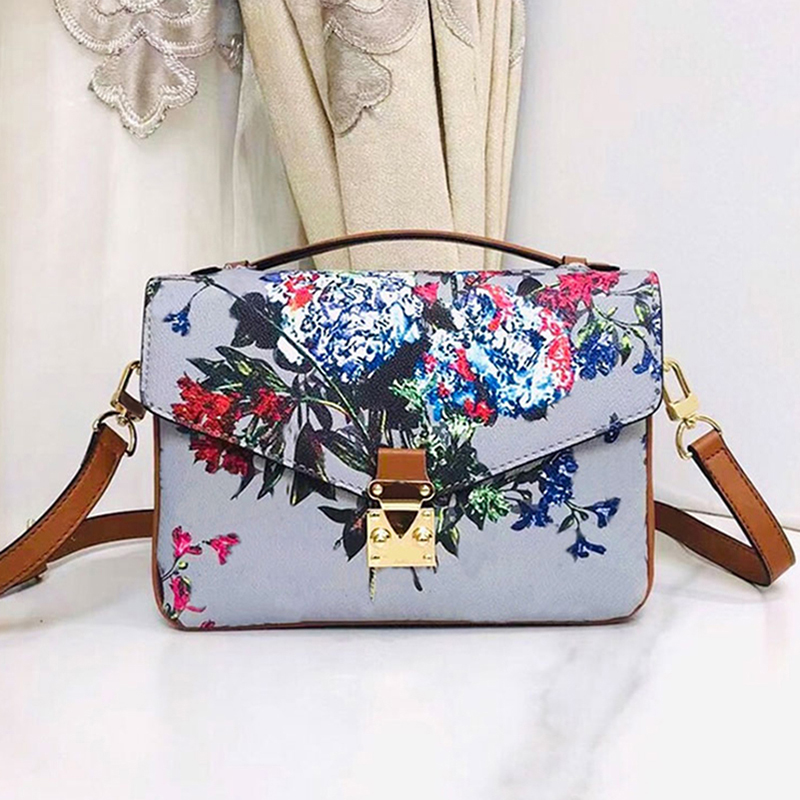 

Women Messenger Bag Flap Handbag Purse Crossbody Shoulder Bags Multi Pochette Genuine Leather Removable Shoulder Strap Fashion Letters Flower Clutch Pouch, Gift box (not sold separately)