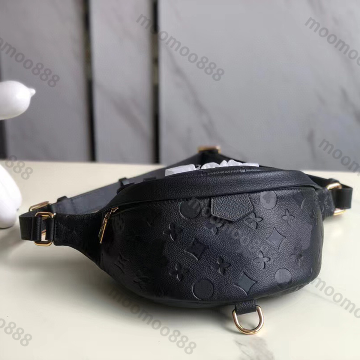 

10A Top Tier Mirror Quality Bumbag Chest Bag Small Womens Real Leather Embossed Handbag Luxury Designers Brown Flower Zipper Purse Crossbody Shoulder Strap Belt Bag, Black real leather
