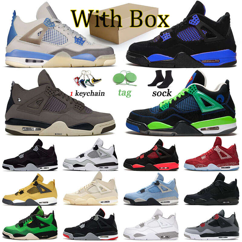 

Basketball Shoes with Box Jordens 4 Men Trainers J4 Jumpman 4s Sports Offs White Oreo Infrared Women Violet Ore Sneakers Military Black Doernbecher Red Thunder Retro, 36-47 4 new black cat