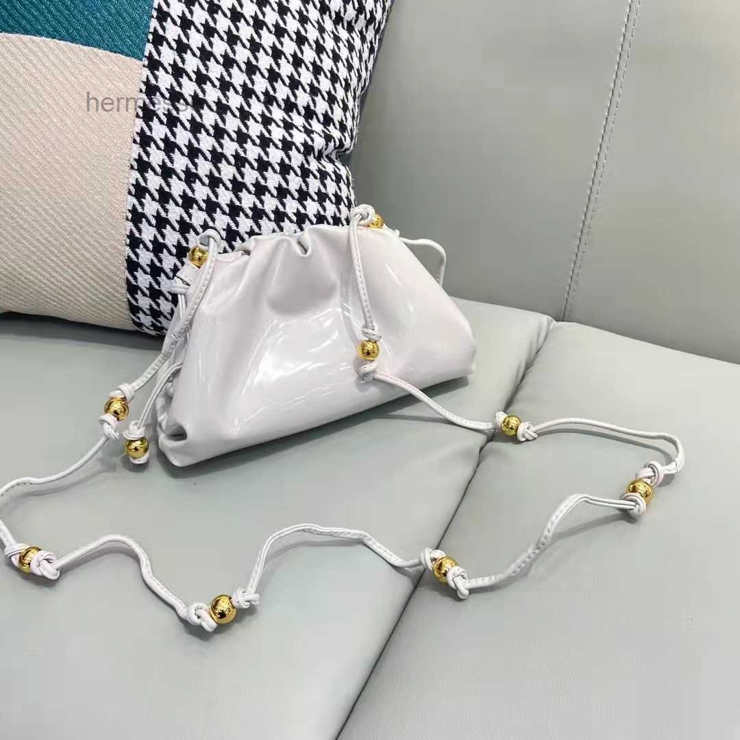 

Evening Bags designer handbag new small golden ball cloud Fold bag hand held single room messenger lacquer skin women's bag dumpling handbags, Aqua blue