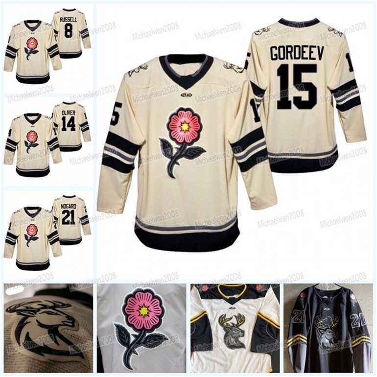 

Gla MitNess ECHL Iowa Heartlanders 2022 Prairie Rose Alternate Third Jersey Ice Hockey Jersey Custom Any Number And Name Men Womens Youth Alll Stitched, Men grey choose size s-3xl