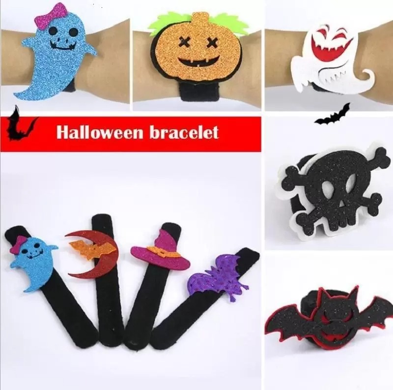 

Party Decoration Bat Pumpkin Ghost Shape Halloween Plush Clamping Band Clamping Series Toy Bracelet