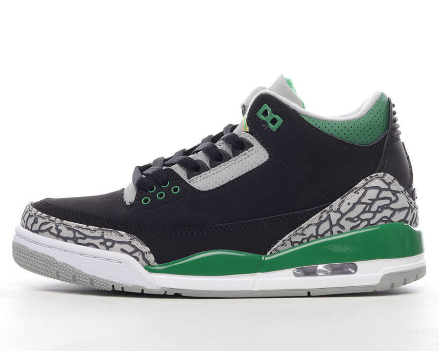 

New Arrivals Jumpman 3 Pine Green Shoes Color Black/Pine Green-Cement Grey-White Basketball Outdoor Sneakers Sports With Box