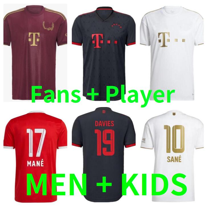 

DE LIGT GNABRY MANE soccer jerseys Fans Player Version 22 23 SANE BAYERN MUNICH GORETZKA COMAN MULLER DAVIES KIMMICH football shirts 2022 2023 uniforms Men kids kit