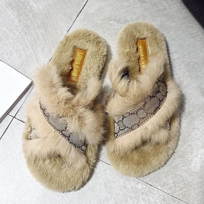 

Women Men Fur Slippers Full Wool Sheepskin Slipper gvcci Indoor Outdoor Anti Slip House Shoes Gifts for Women /Teenage Girls bride bedroom cute funny baby furry, 07