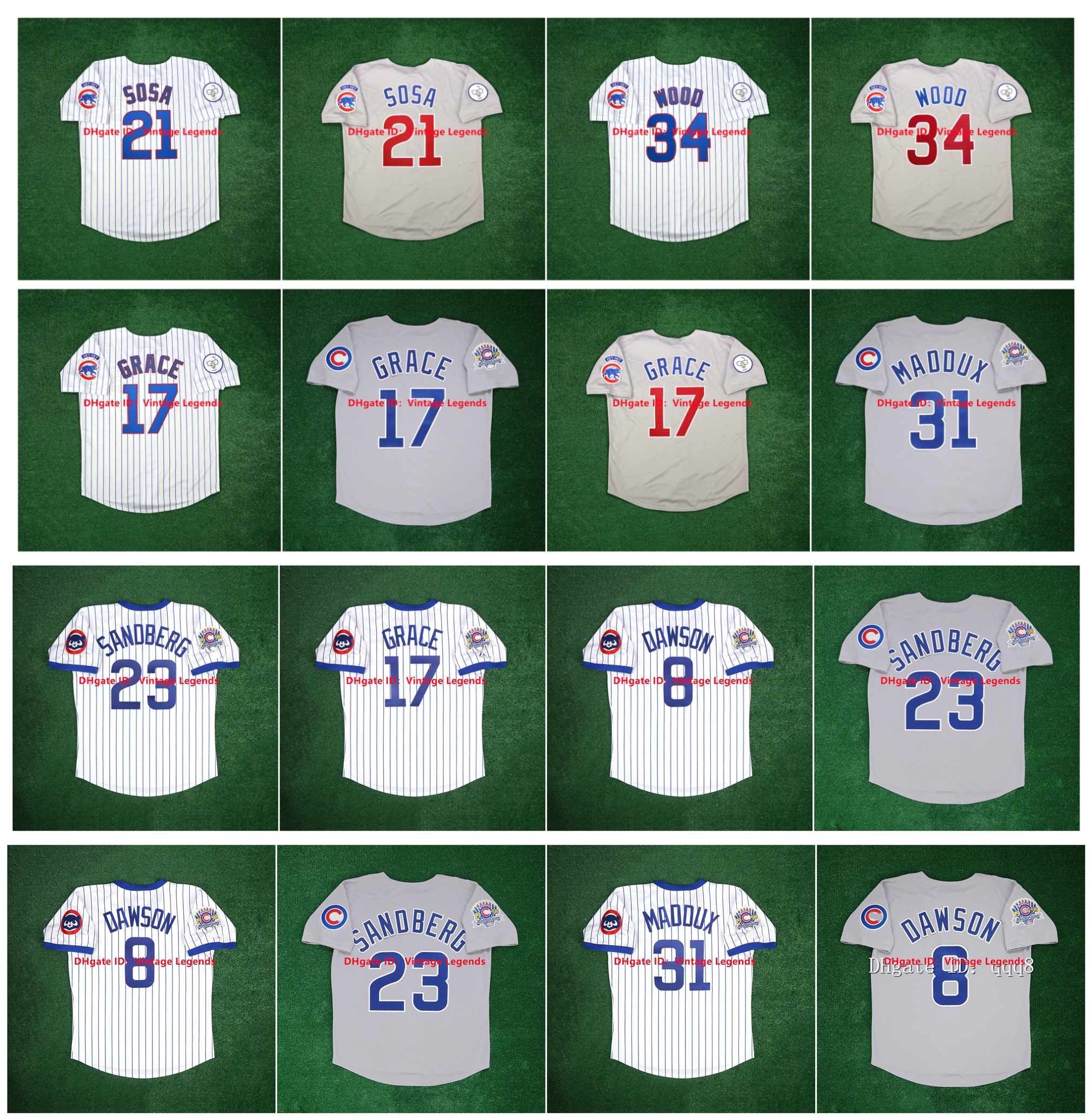 

Vintage Baseball Jerseys Greg 31 Maddux Cubs Harry Caray Sammy Sosa Ryne Sandberg Kerry Wood Andre Dawson 17 Mark Grace 1990 All Star Patch Size S-XXXL, As pic