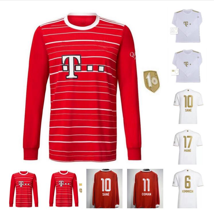 

GRAVENBERCH DE LIGT MANE soccer jerseys 22 23 SANE BAYERN MUNICH Mazraoui MULLER KIMMICH MUSIALA GNABRY football shirts 2022 2023 uniform 10th Champion long sleeve