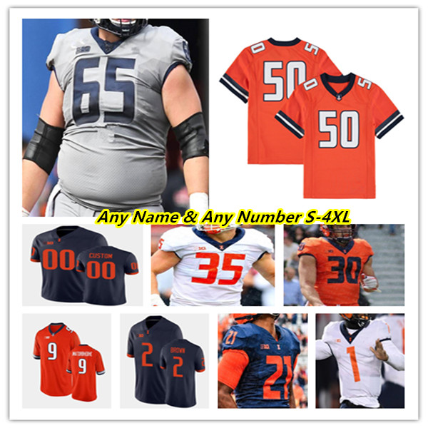 

ILLINOIS FIGHTING ILLINI IL College Football Jerseys Tommy DeVito Chase Brown Reggie Love III Isaiah Williams Pat Bryant Brian Hightower Jer'Zhan Newton Gabe Jacas, Men grey
