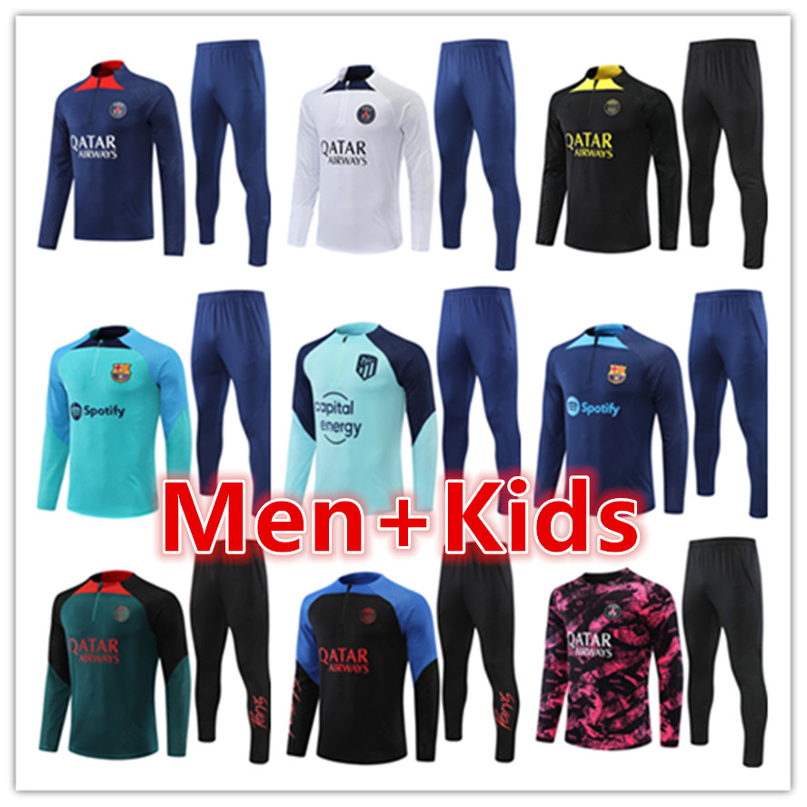

22 23 psgS mens kids football tracksuits training suit jerseys jacket sets 2022 2023 FC Barcelona men jersey soccer tracksuit set jogging kits chandal survetement