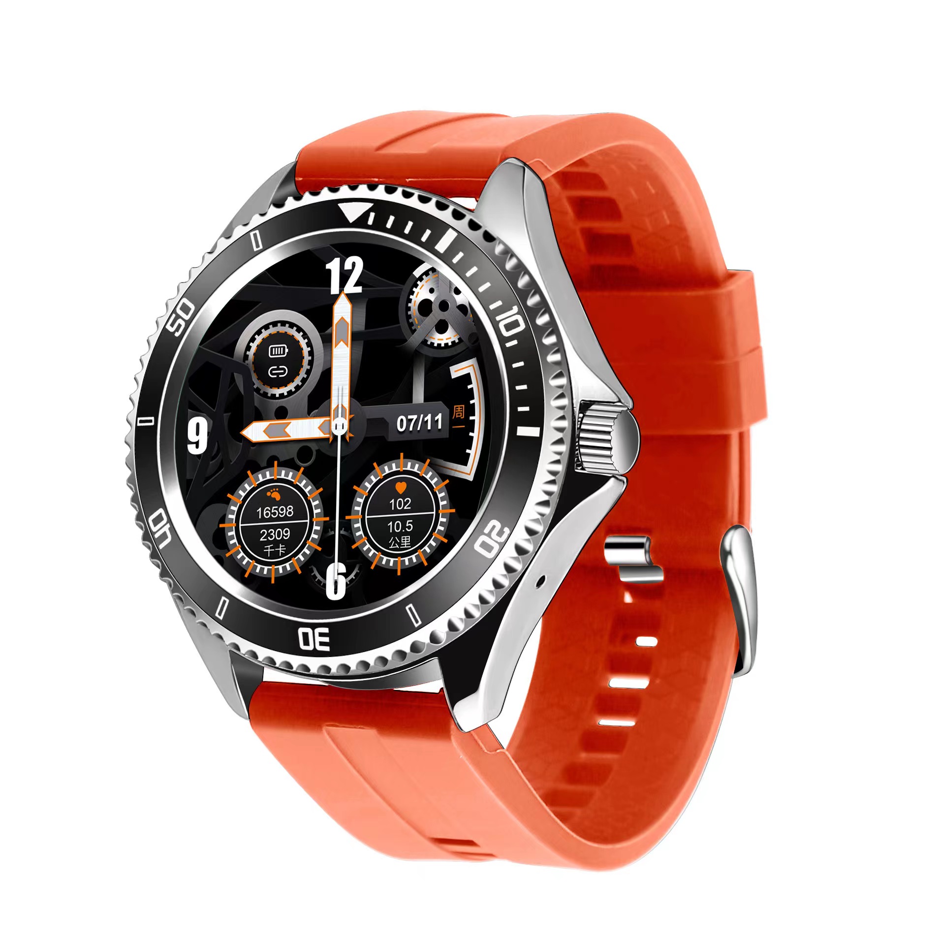 

Men's smart watch with call function compatible with Android and iOS, Black