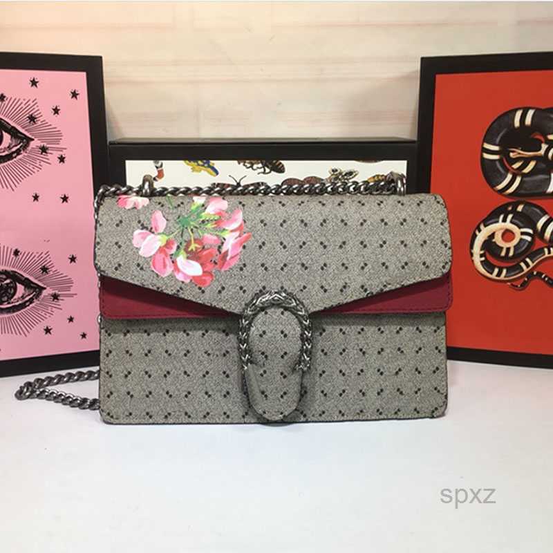 

Evening Bags 2022 Flap Crossbody Bag Women Chain Shoulder Messenger Bags Flower Pattern Canvas Fashion Letters Silver Hardware Inside Zip Pocket Classic Wallets