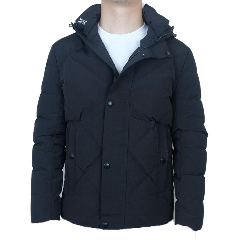 

Maya Designer Men's Down and Parkas Slim Fit Letter Stand Collar Hooded Business Casual Embroidered Badge Thickened Thermal Jacket Top, Supplement (not shipped separately)