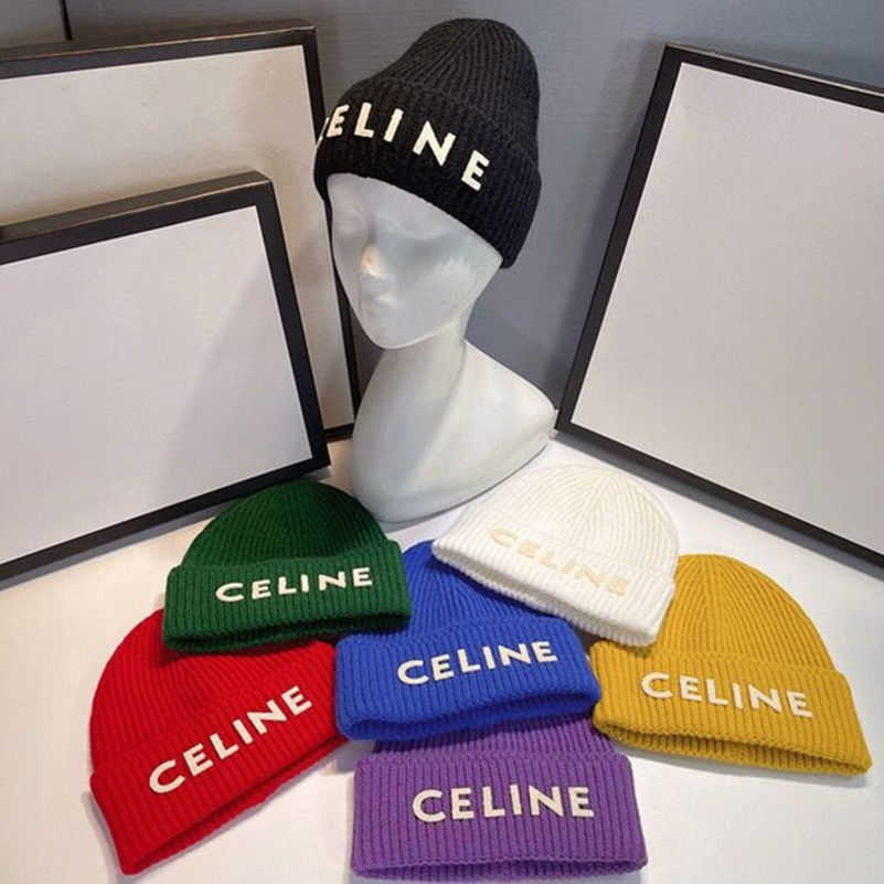 

Ball Caps Designer Celins Cap 21 Autumn and Winter New Net Red Wool Hat Celins Letter Knitted Llord Tide Br Mens Womens Warm Cold