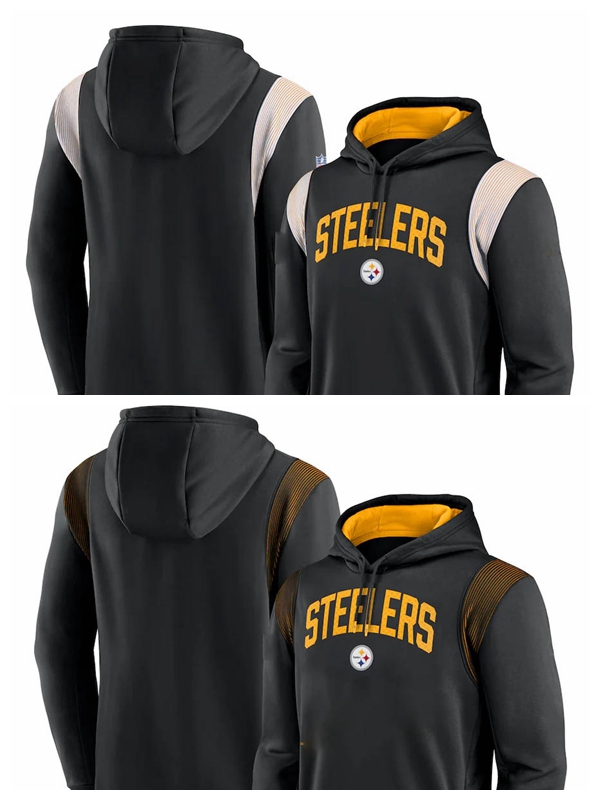 

Pittsburgh''Steelers''Men jersey Sideline Athletic Stack Performance Pullover Black football Hoodie