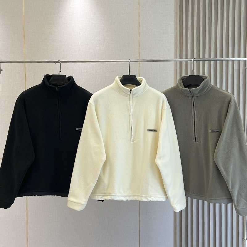 Hoodies 2022 Designers Hoodie Essentials Hooded pour hommes God of Fear Double Line brouillard Chaopai High Street Loose Fleece Half Zip Sweater