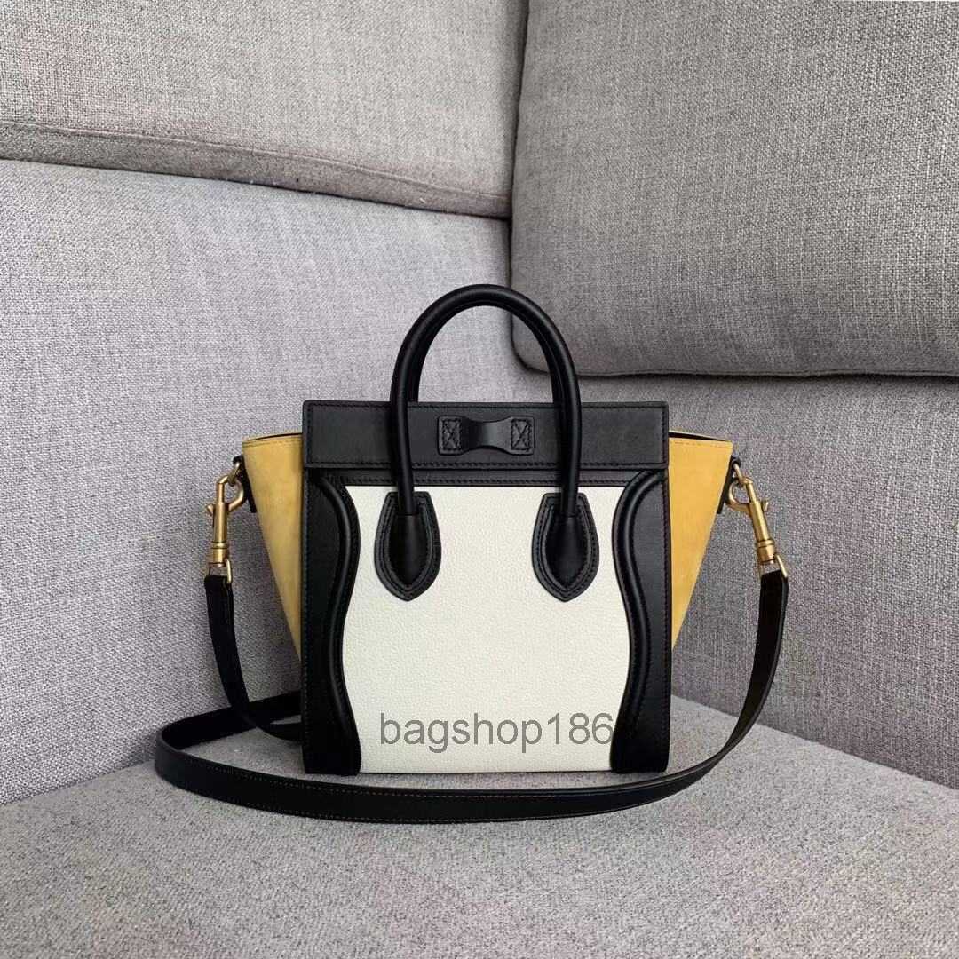 

Classic Nano SMILEY Bag In Drummed Natural Calfskin Cosmetic Bags Textile Genuine Leather bag Cases With Long Shoulder Strap Top Quality Handbags Luggage Hot