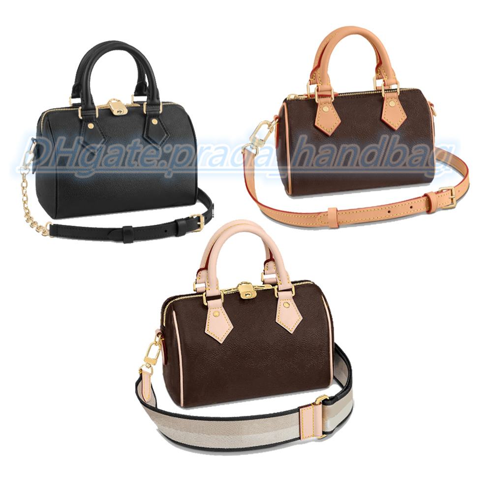 

M81085 SPEEDY NANO 20 25 Duffel Bag M46234 leather Shoulder clutch pochette purses handbag Luxury Designer travel Women's men luggage handbags tote crossbody Bags, Box