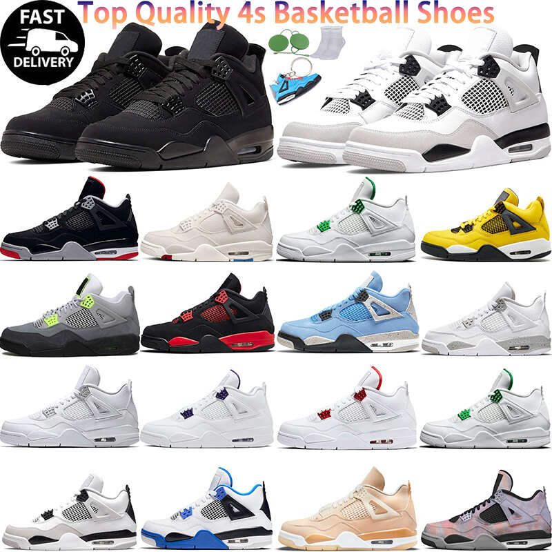 

Basketball Shoes Trainers Sneakers Military Black Neon Bred Cool Grey Court Purple Red Thunder University Blue Fire Red Og 4 Jordens 4S Mens, #19 sail